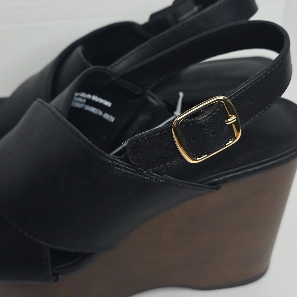 Women's Naomi Wood Wedge Heels With Memory Foam Insole 7.5 Universal Threads